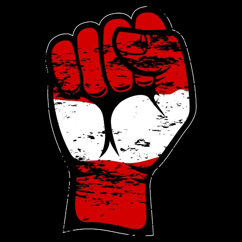 Österreich Flagge Faust Hand Symbol used