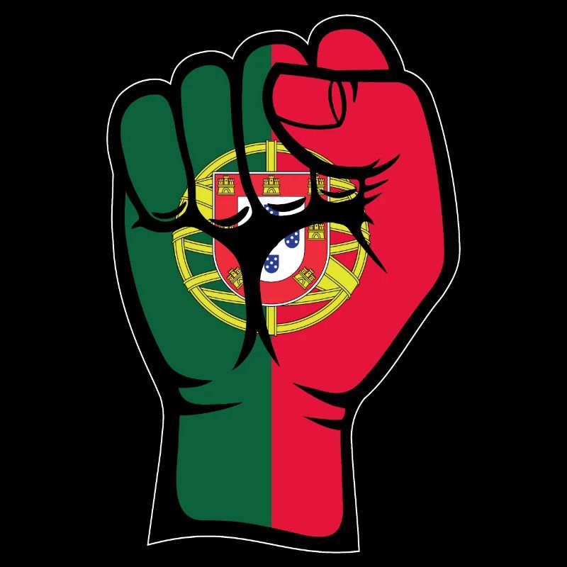 Drapeau du Portugal Symbole de la main du poing