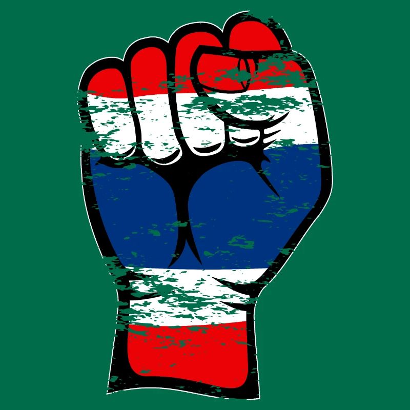 Icône de main de poing du drapeau de la Thaïlande utilisée