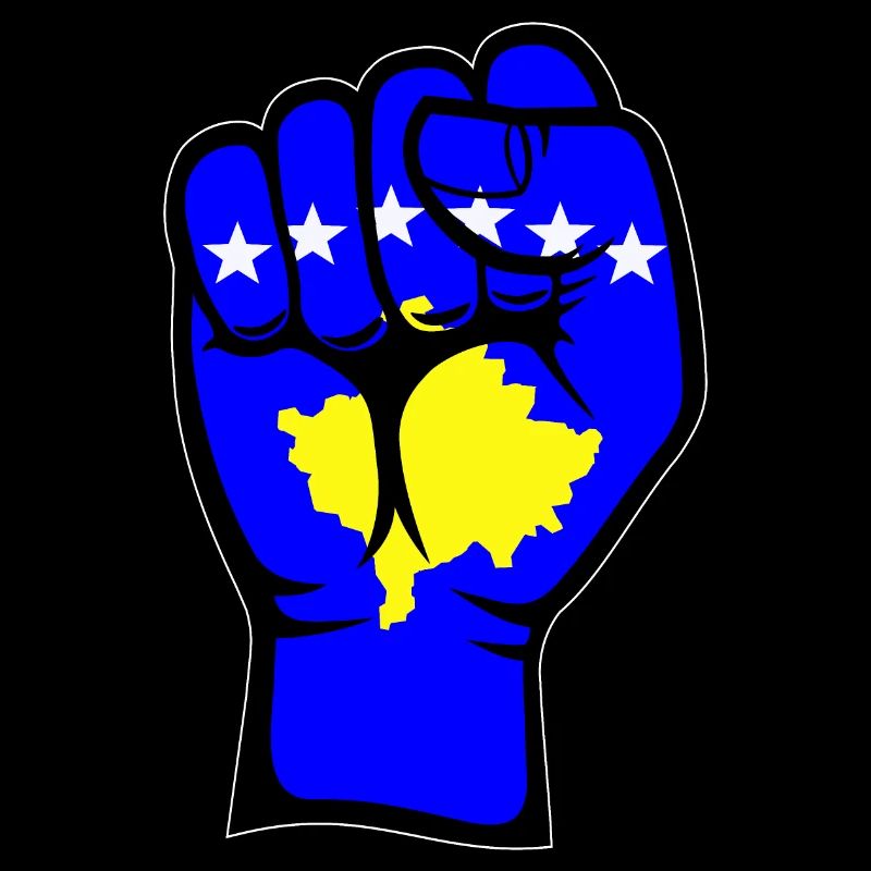 Symbole de la main du poing du drapeau du Kosovo