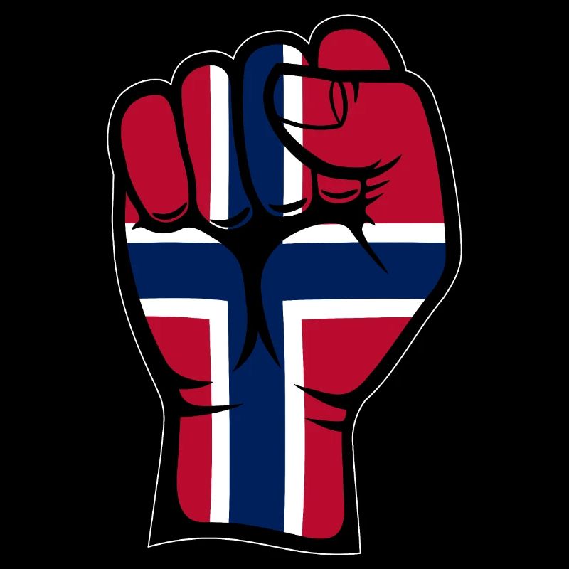Drapeau de la Norvège Symbole de la main du poing