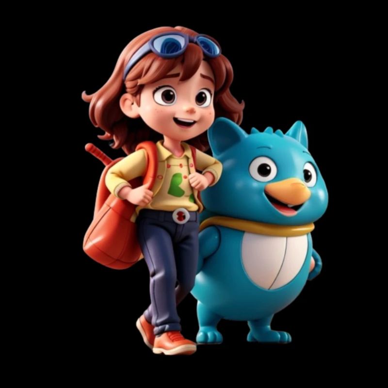 Fille avec compagnon amical