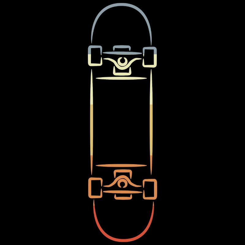 Dessin de planche à roulettes vintage