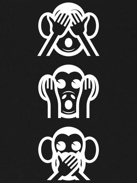 Three Wise Monkeys Vertical