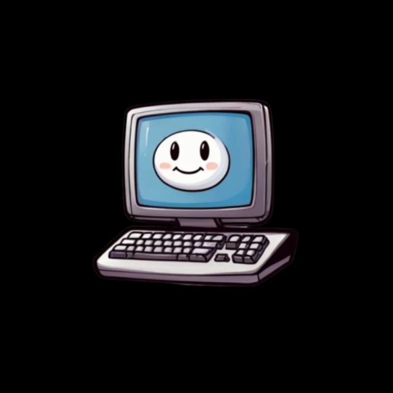Lachender Comic-Computer