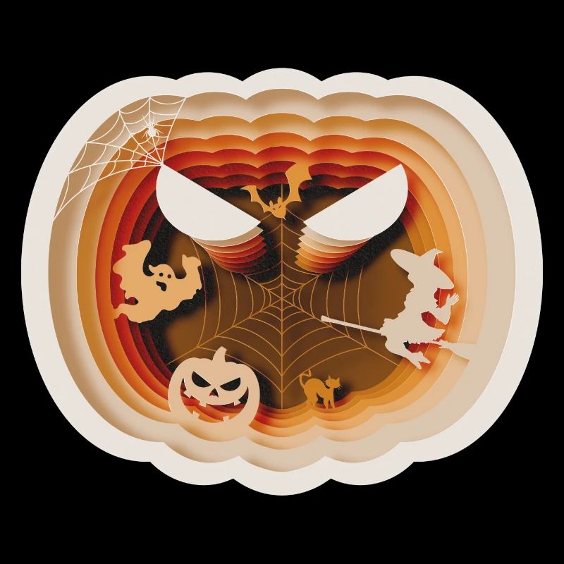 Halloween Citrouille Silhouette Style
