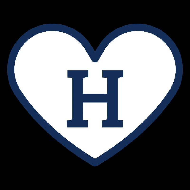 Buchstabe h Herz Sport Trend blau - Geschenkidee
