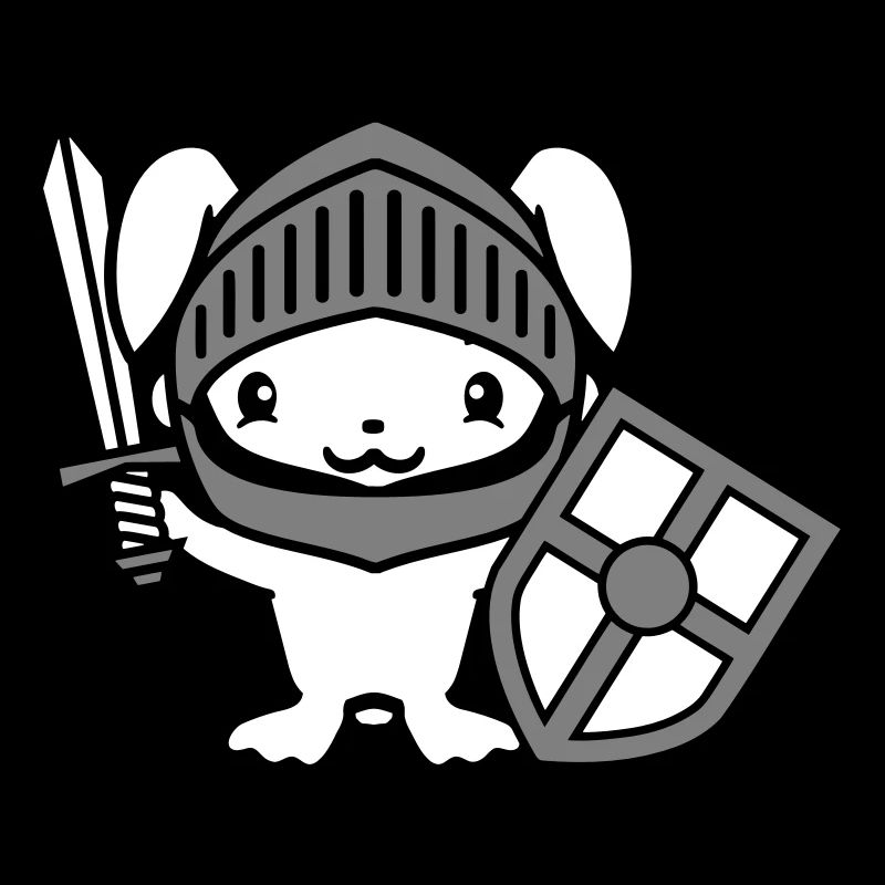 Lapin Chevalier Épée Bouclier Armure Casque Château Héros