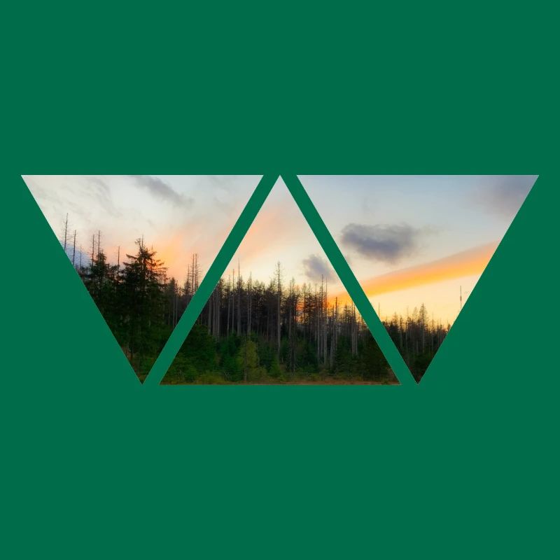Forest Sky Triangle Sunset Gift Nature