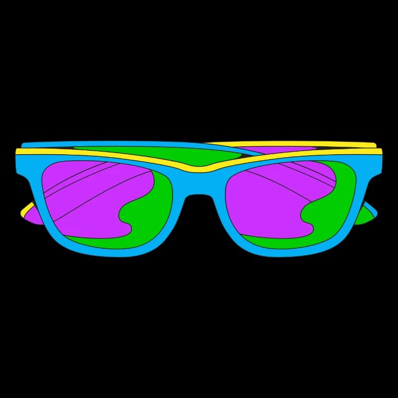 Neon Glasses Trippy Techno Color