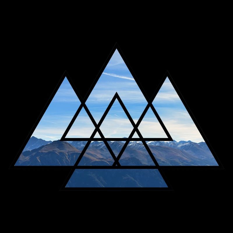 T-Shirt Triangles Alps Mountain Hiking Nature Gift