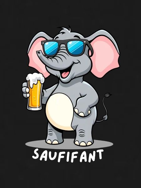 Elefant mit Bier
