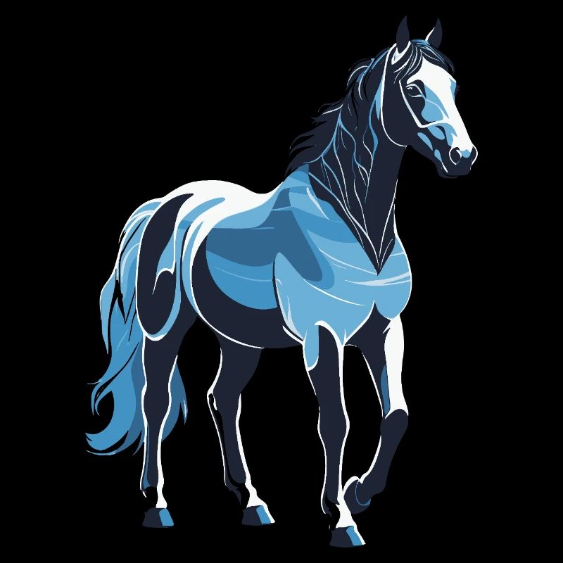 Cheval Bleu - Design Animalier