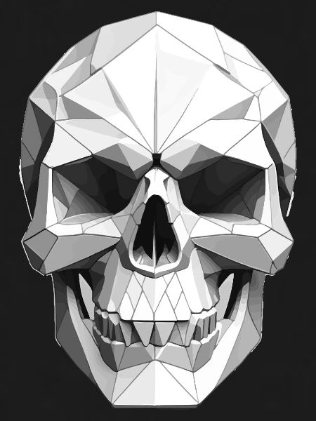 Crâne - Design Low Poly