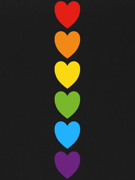 Pride rainbow hearts