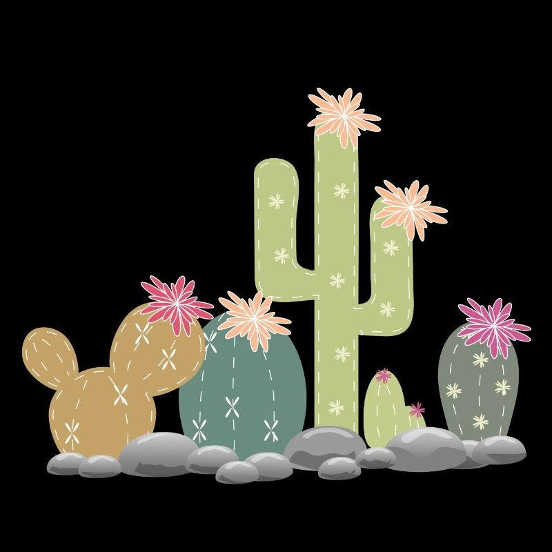 Jardin de rocaille de cactus avec différents cactus