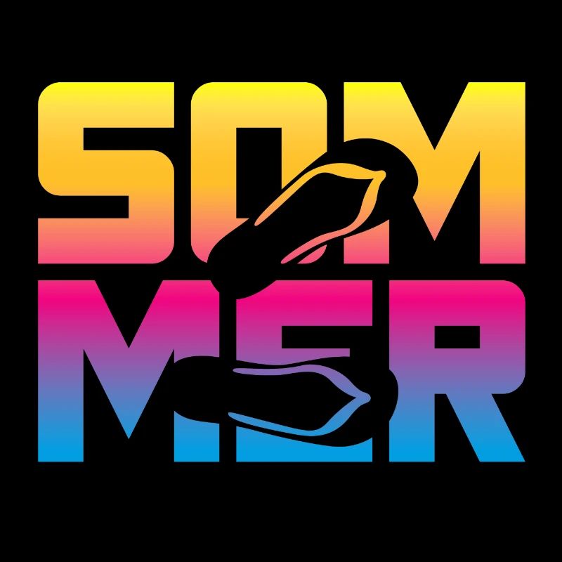 Sommer Farbe Verlauf Flip Flops Urlaub Camping Fun