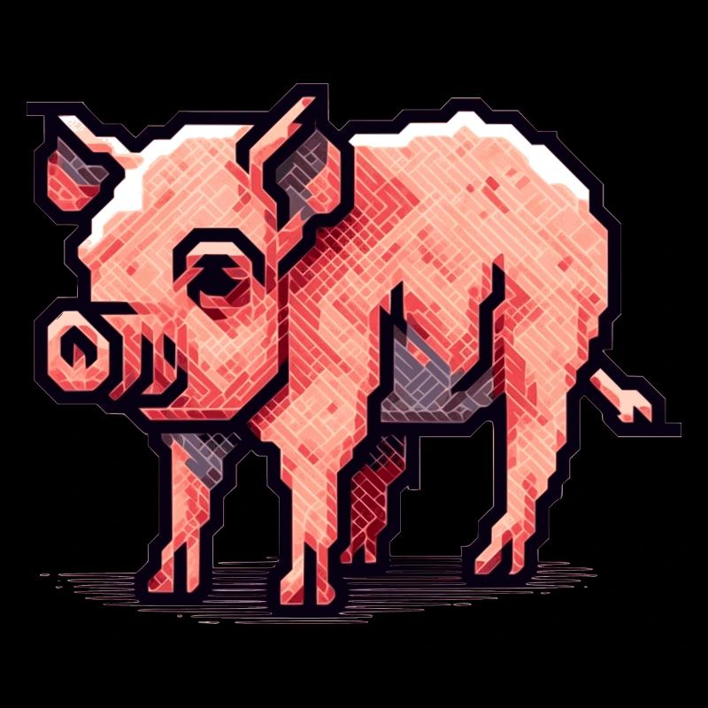 Pig as sow in 16 bit pixel art