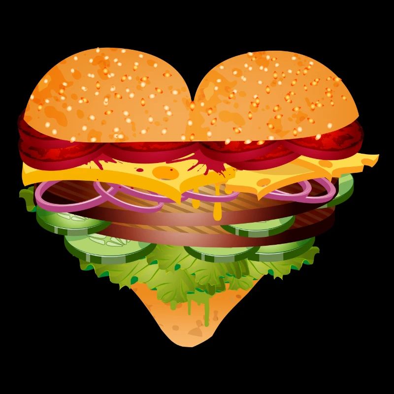 stuffed burger bun in heart shape variation