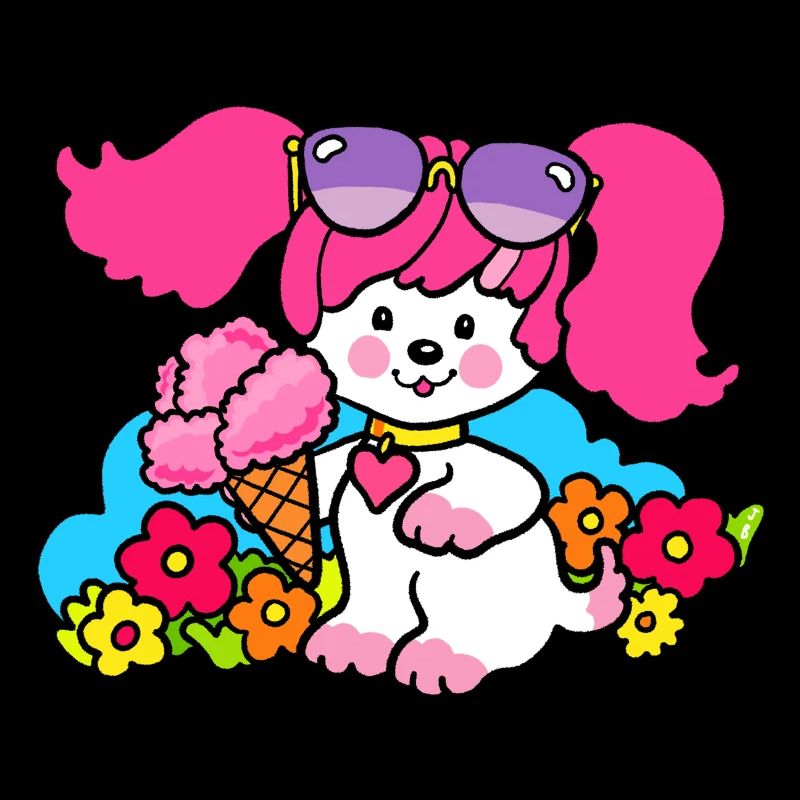 Rosa Poochie Hund