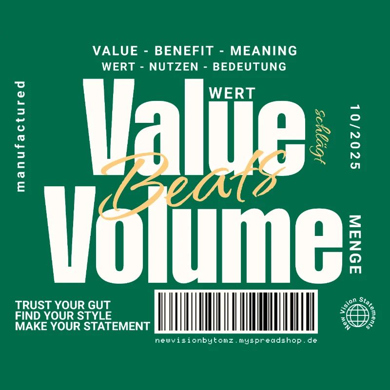 Value Beats Volume – Statement Design (Dark)