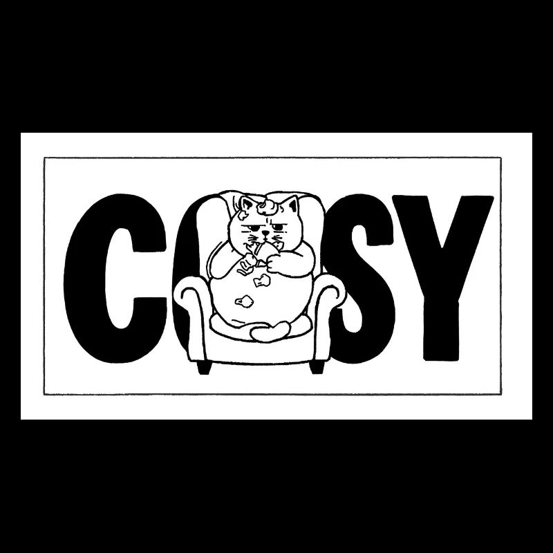 Imprimé fauteuil câlin chat douillet