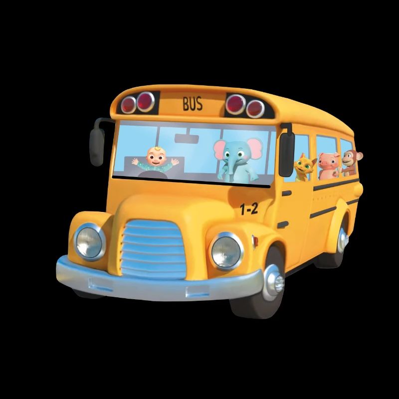 Bus yellow animals school