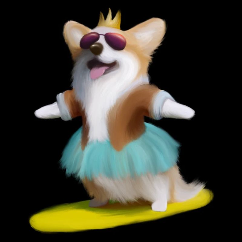 surfer Corgi