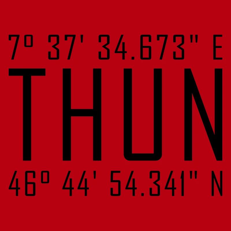 Coordonnées de Thun – Typographie avec référence locale Besch