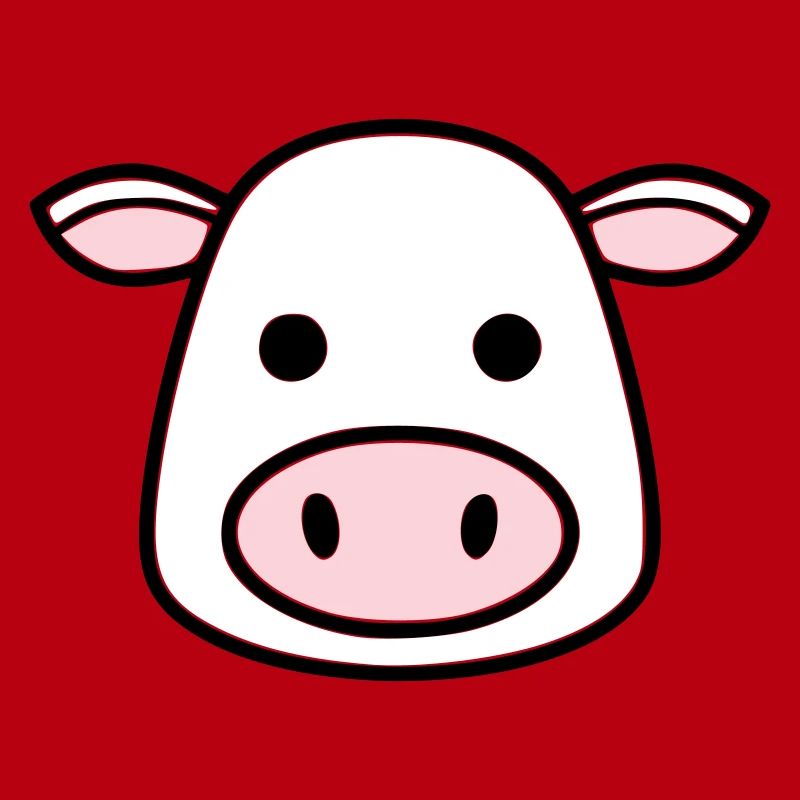 Cute Cow Head Face Comic Vector