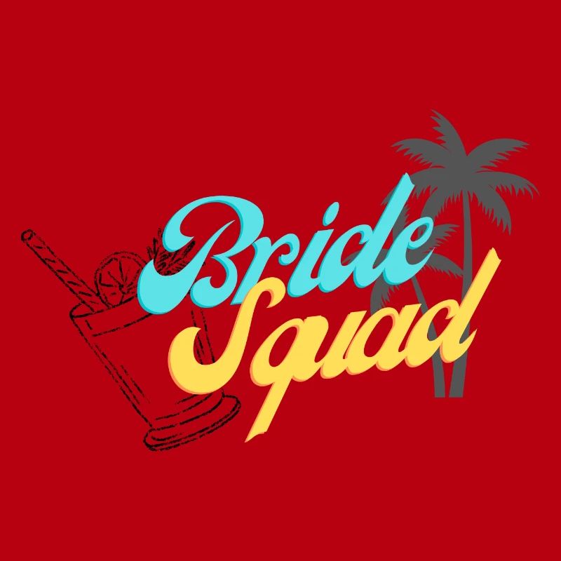 Bride Squad Tropical Sunset Design