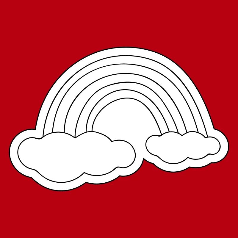 Minimalist rainbow on clouds