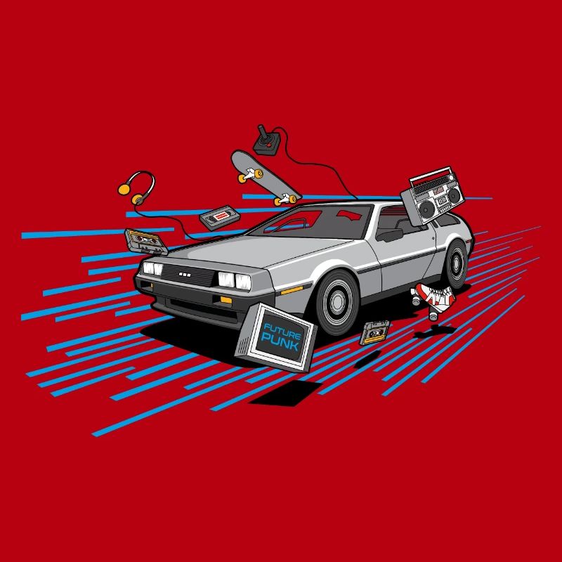 Delorean Oldtimer Youngtimer Retro Future bleu 80s