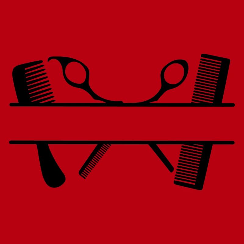 Two combs and scissors text banner