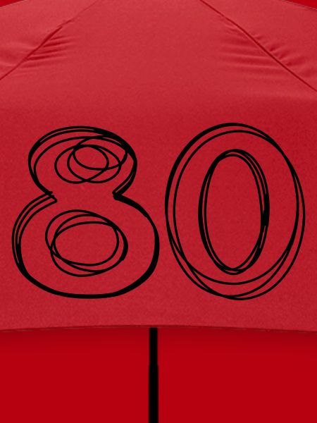 Zahl 80 handgezeichnet