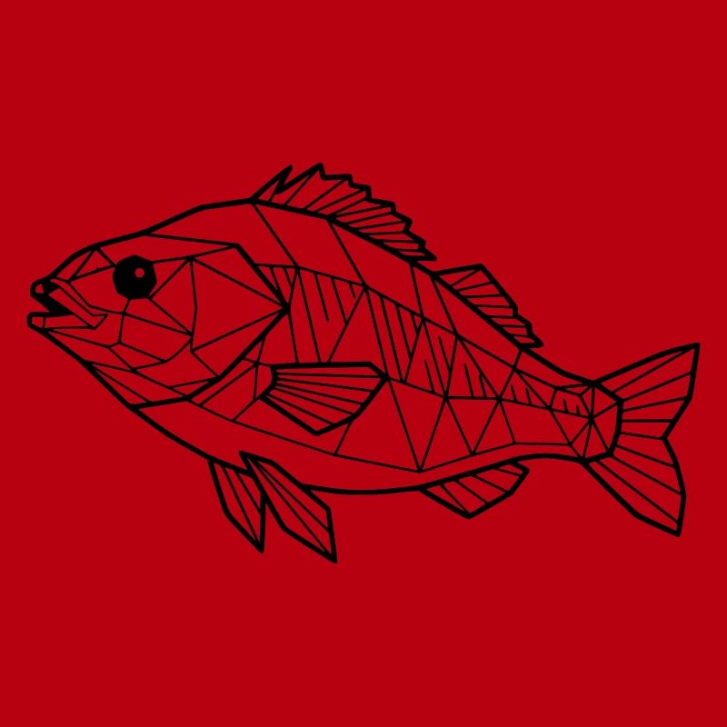Geometrischer Flussbarsch Low Poly
