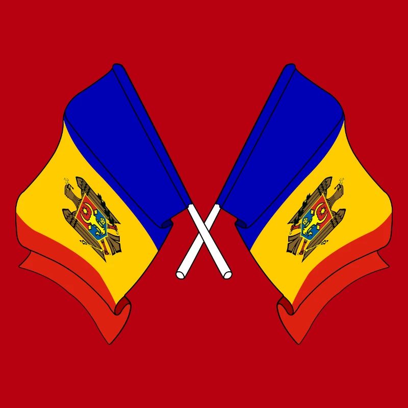 Two flags Moldova