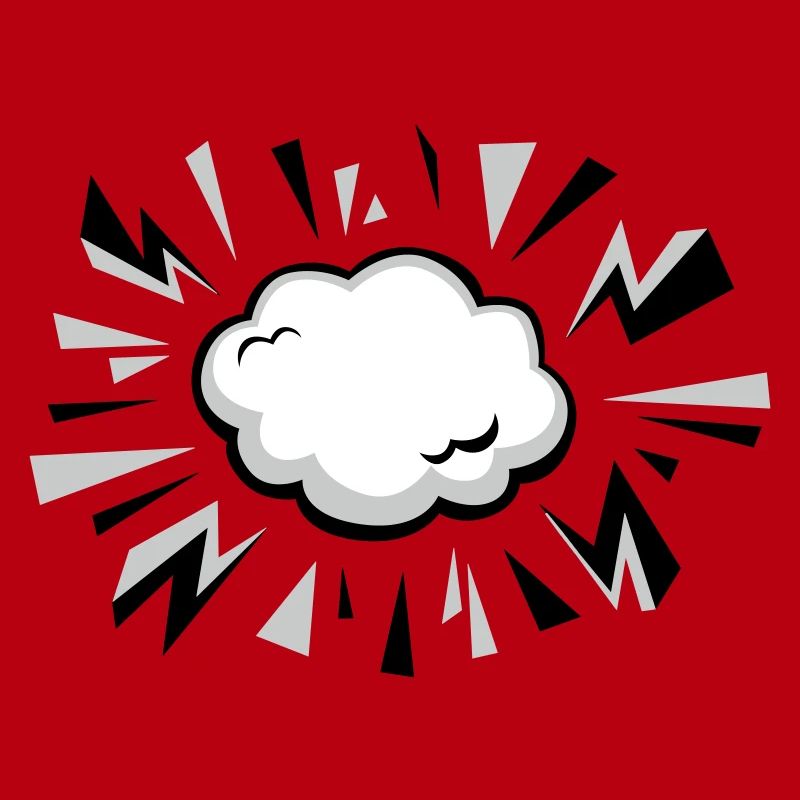 Comic Wolke mit Blitzen