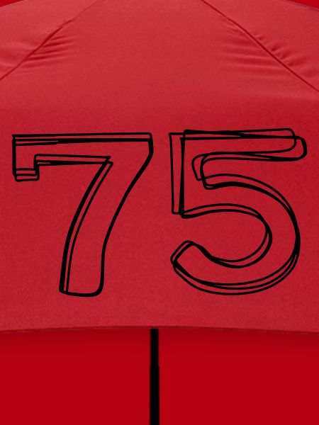 Zahl 75 handgezeichnet