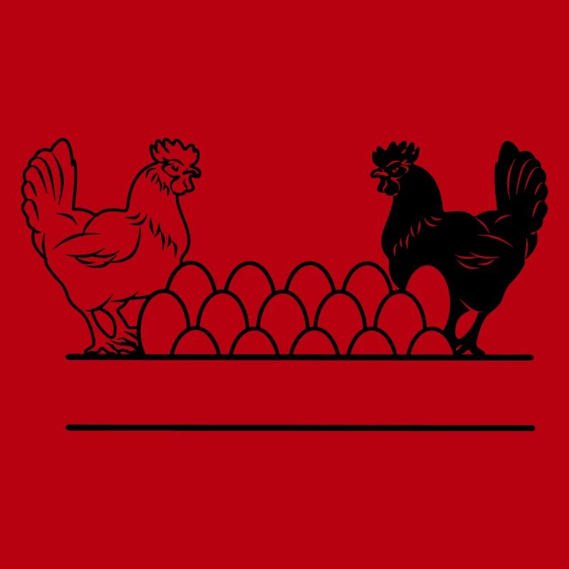 Hähnchen dunkles und helles Monogramm