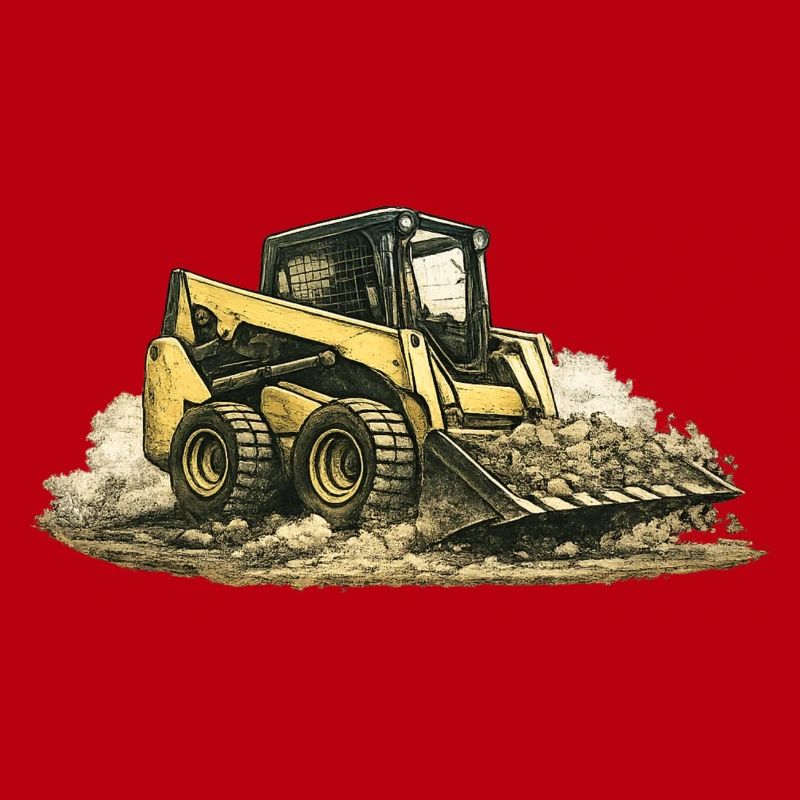 Vintage Skid Steer Loader Construction Site Construction Machine