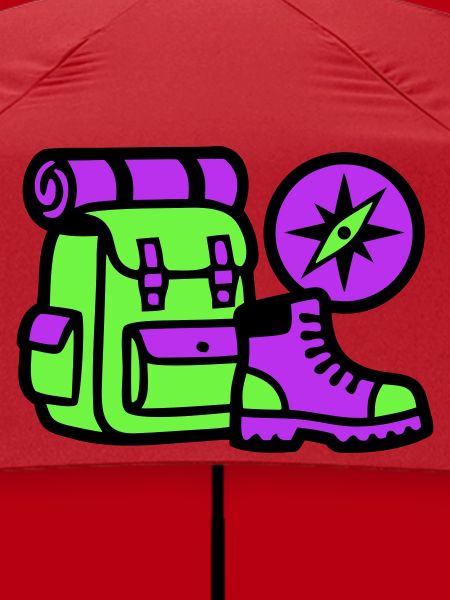 Hiking Backpack Compass Graphic