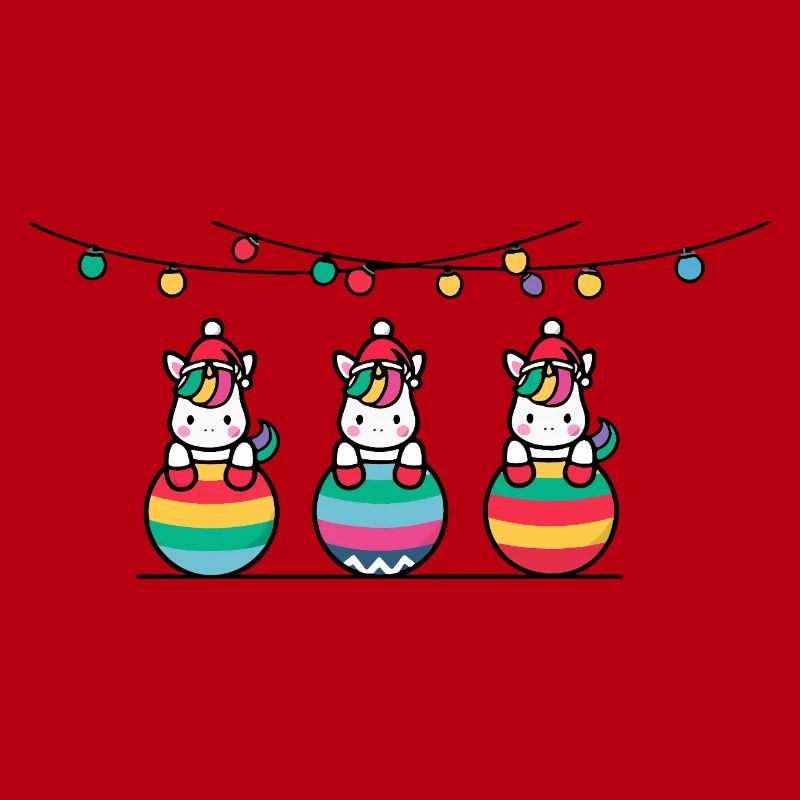 3 Einhörner Weihnachtskugeln Freunde