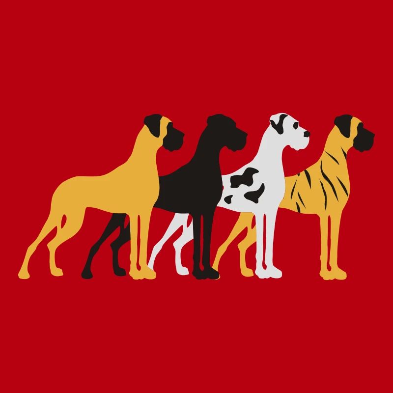 Four basic colors Great Dane