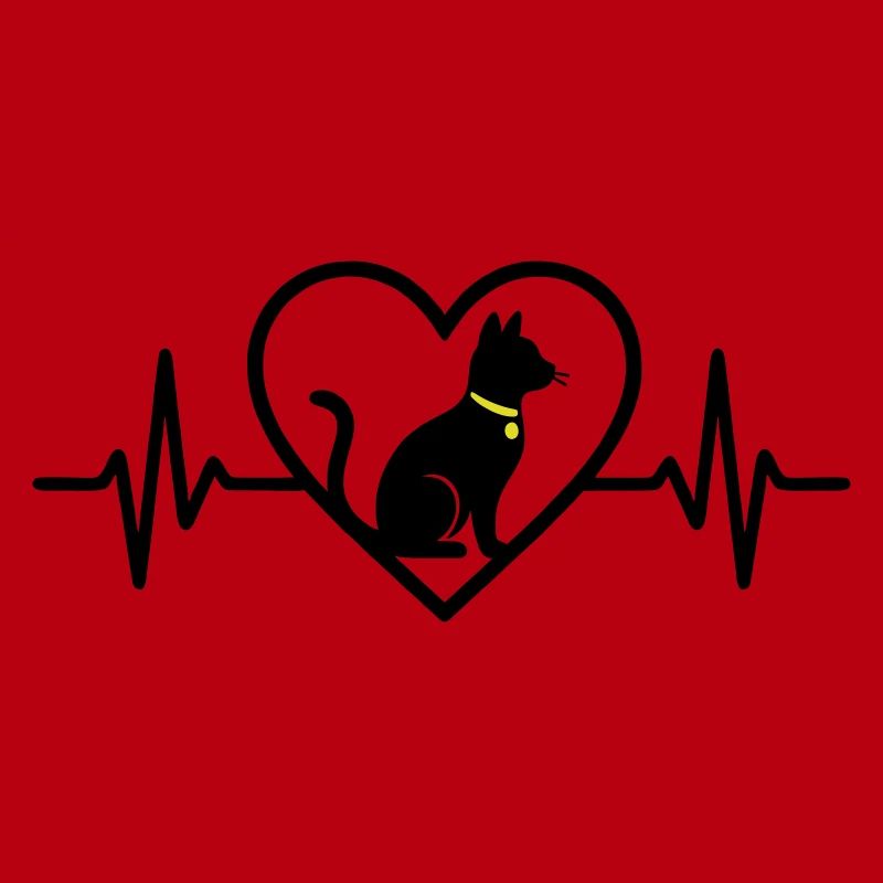 Cat Heart Silhouette Cute Pet Lover Gift