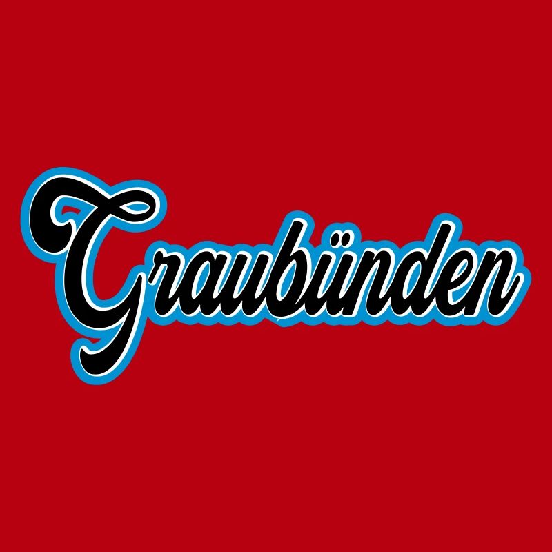 Graubünden Script mit Blau Outline