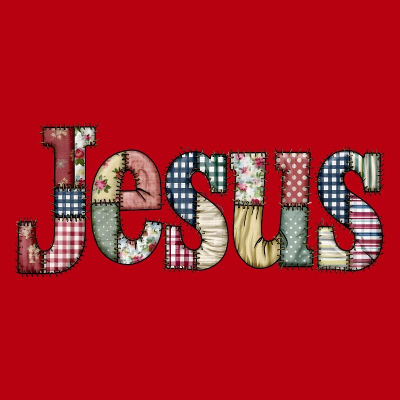 Patchwork Jesus Lettering
