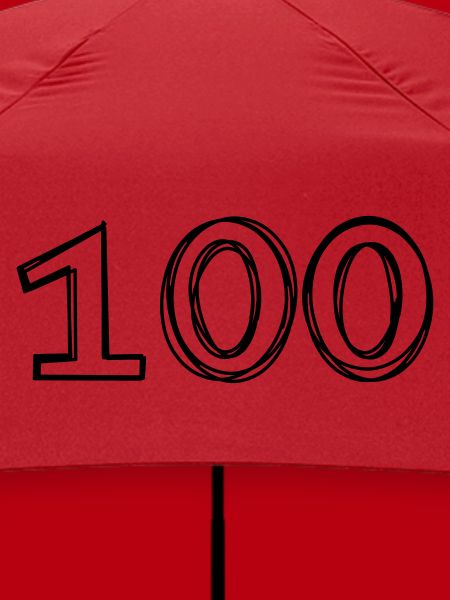 Zahl 100 handgezeichnet