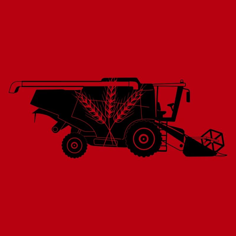 Moissonneuse-batteuse avec logo à trois tiges de grain