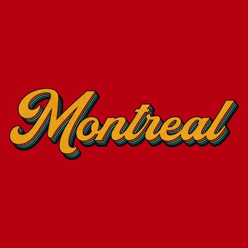 Montréal Retro Script Multicolore Shadow